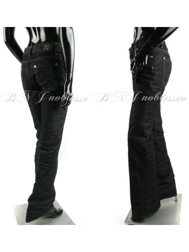 Women's Cotton Bootcut Jeans Black - DSQUARED2 - BALAAN.