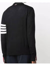 Men's Sustainable Classic Diagonal Wool Cardigan Black - THOM BROWNE - BALAAN 5