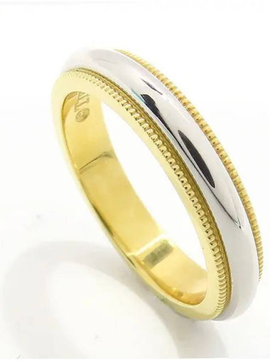 Tiffany PT950 Platinum Gold 18K Combination Milgrain 3 5MM Ring No 8 - TIFFANY & CO. - BALAAN 1