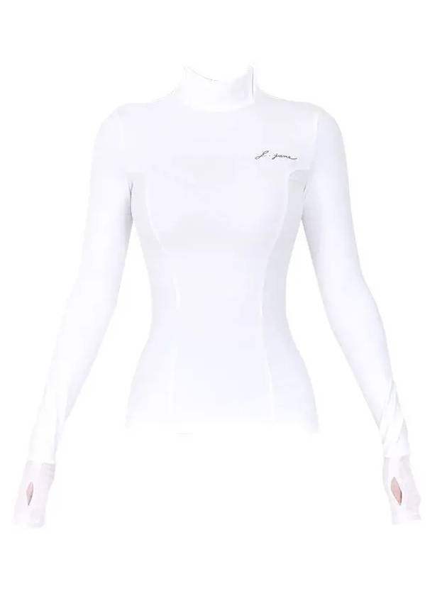 Women s Golf Wear Brushed Slim Polar T Shirt White - J JANE - BALAAN 2