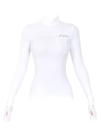 Women s Golf Wear Brushed Slim Polar T Shirt White - J JANE - BALAAN 2