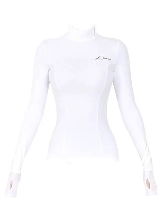 Women s Golf Wear Brushed Slim Polar T Shirt White - J JANE - BALAAN 2