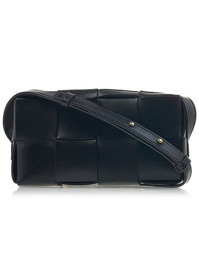 Intrecciato Cassette Leather Mini Cross Bag Black - BOTTEGA VENETA - BALAAN 2