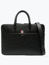 Pebble Grain Double Compartment Briefcase Black - THOM BROWNE - BALAAN 2