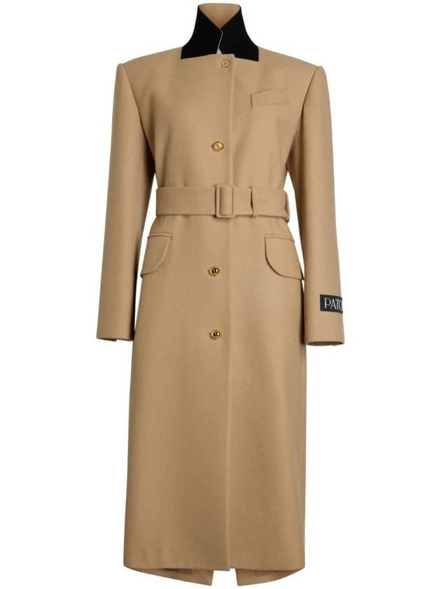 Sustainable Wool Cashmere Blend Tailored Single Coat Beige - PATOU - BALAAN 1