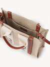 Woody Small Canvas Tote Bag White Brown Beige - CHLOE - BALAAN 5