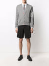 Men's Silk 4-Bar Milano Stitch Cotton Cardigan Grey - THOM BROWNE - BALAAN 10