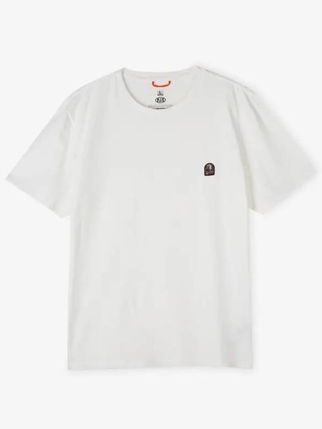 Men s Logo Patch Off White Short Sleeve T Shirt PMTEEBT02 505 - PARAJUMPERS - BALAAN 3