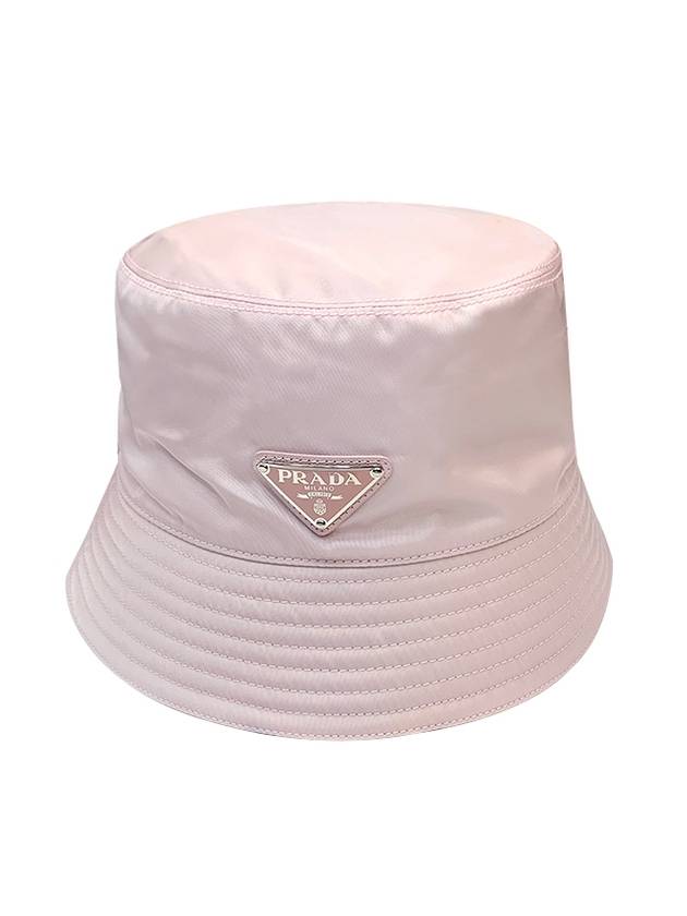 Re-Nylon Triangle Logo Bucket Hat Alabaster Pink - PRADA - BALAAN 1