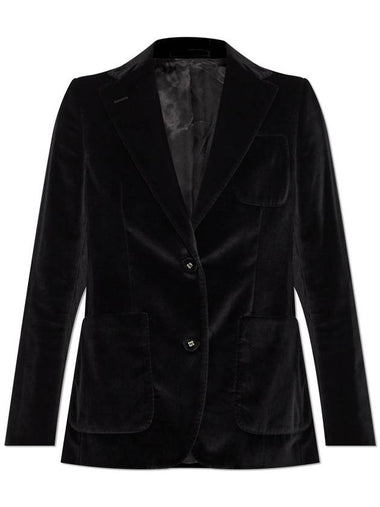 Officine Generale Velvet Blazer, Women's, Black - OFFICINE GENERALE - BALAAN 1