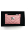 In Stock 255 Vintage Card Slot Pink Silver A80611 - CHANEL - BALAAN 1