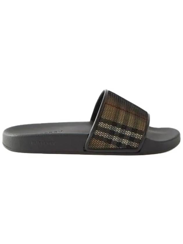 Checked Cotton Mesh Slippers Archives Beige - BURBERRY - BALAAN 2