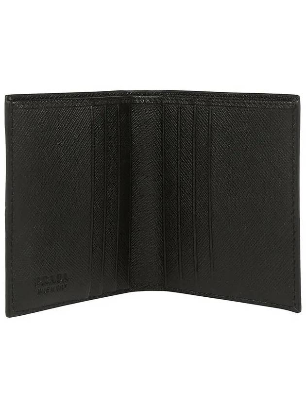 Saffiano Triangle Logo Half Wallet Black - PRADA - BALAAN 4