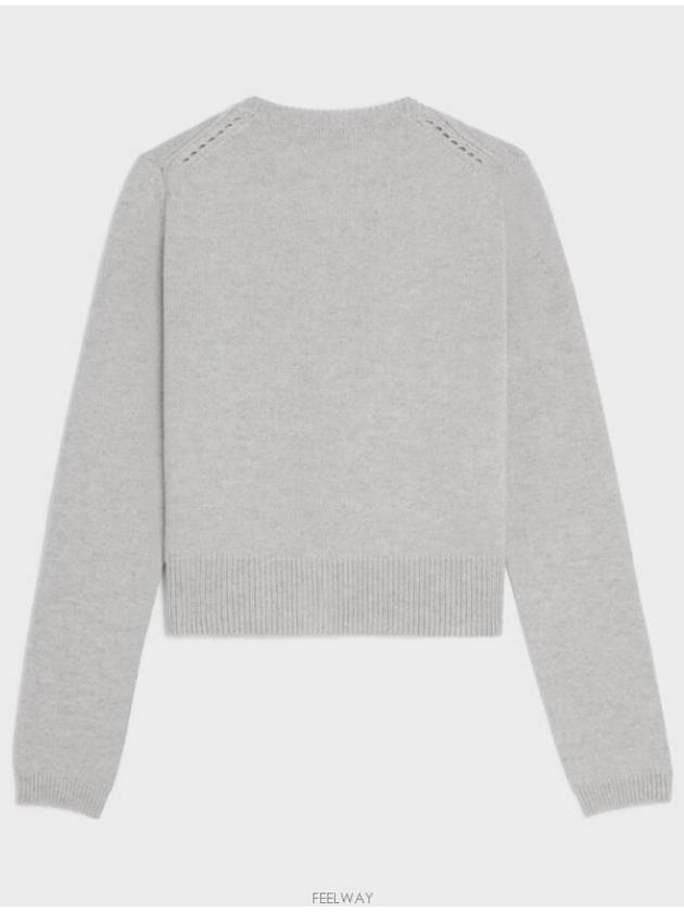 Triomphe Cashmere Cardigan Grey - CELINE - BALAAN 3