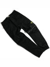 Stretch Cotton Wool Satin Cargo Pants Black - STONE ISLAND - BALAAN 3