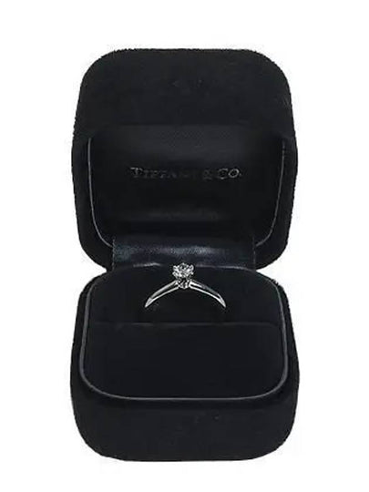 Tiffany PT950 Platinum Brilliant 0 25 Carat Diamond Wedding Ring No 8 - TIFFANY & CO. - BALAAN 2