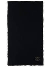 CC logo cashmere muffler black 4ET0117 - CHANEL - BALAAN 1