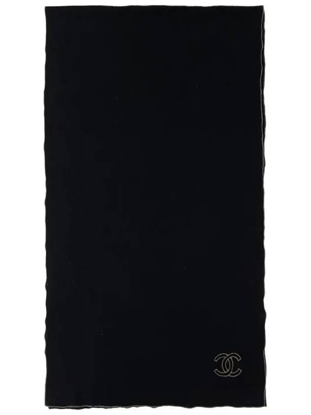 CC logo cashmere muffler black 4ET0117 - CHANEL - BALAAN 1