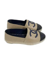 CC Logo Lambskin Espadrilles Beige Navy - CHANEL - BALAAN.