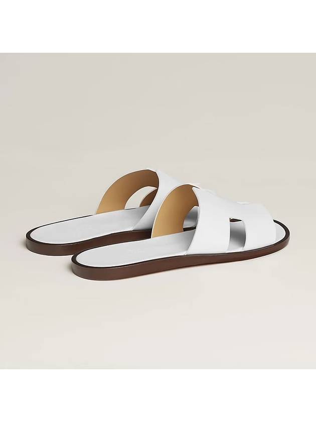 Izmir Leather Slippers Blanc - HERMES - BALAAN 6