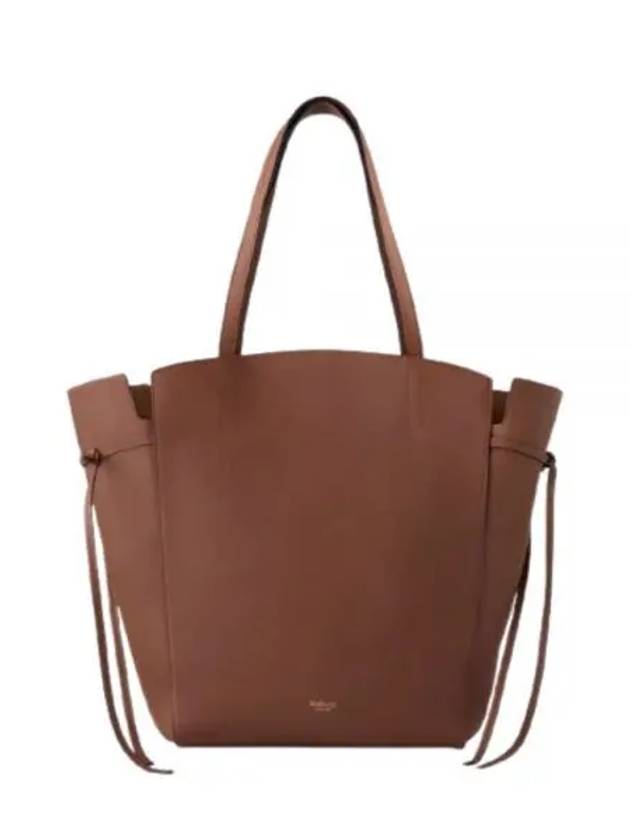 Clovelly Embossed Logo Classic Leather Tote Bag Brown - MULBERRY - BALAAN 2