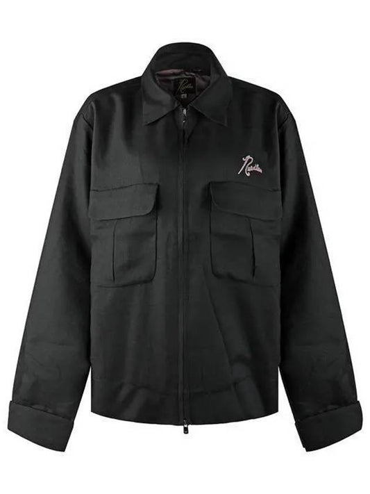 MR196 BLACK logo embroidery gabardine sports jacket 998491 - NEEDLES - BALAAN 1