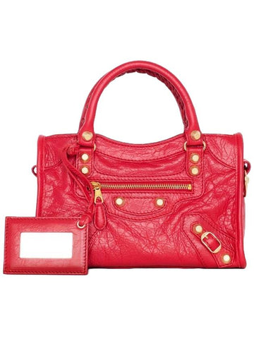 Giant City Mini Leather Tote Bag Red - BALENCIAGA - BALAAN 1