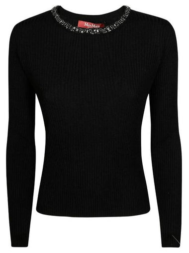 Virgin wool knit top black - MAX MARA - BALAAN 1