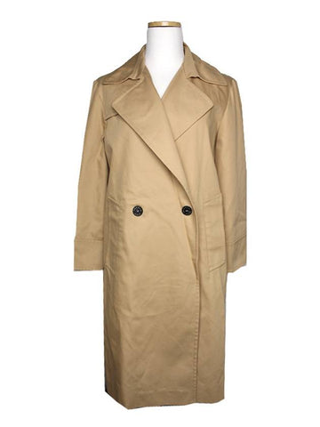 Beige pure cotton double button coat 66 - SANDRO - BALAAN 1