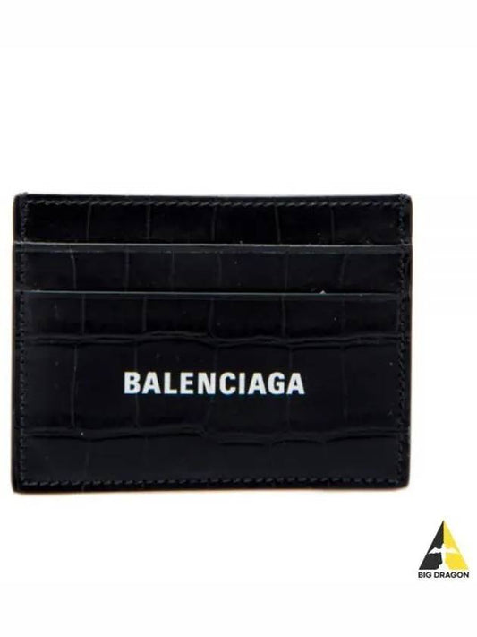Crocodile Logo Card Wallet Black - BALENCIAGA - BALAAN 2