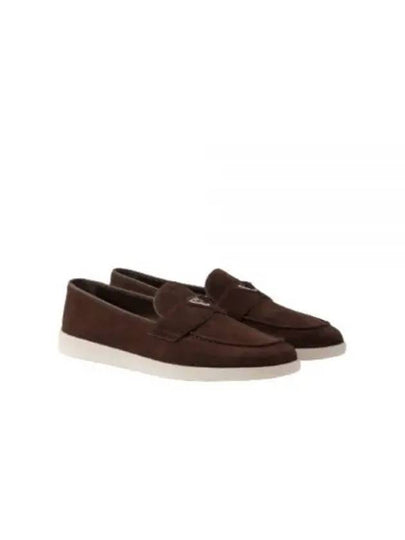 2DG124 103 F0003 Triangle Logo Suede Loafers - PRADA - BALAAN 1