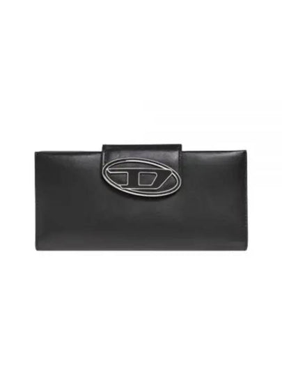 Julie D Logo Leather Long Wallet Black - DIESEL - BALAAN 2