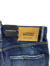 Men's Commando Dark Ribbed Wash Denim Shorts Blue - DSQUARED2 - BALAAN 4