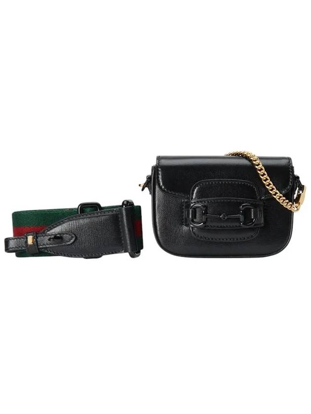 1955 Horsebit  Leather Mini Bag Black - GUCCI - BALAAN 3