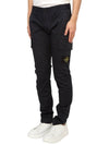 Logo Patch Cargo Straight Pants Navy - STONE ISLAND - BALAAN 3