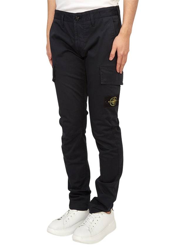 Logo Patch Cargo Straight Pants Navy - STONE ISLAND - BALAAN 3