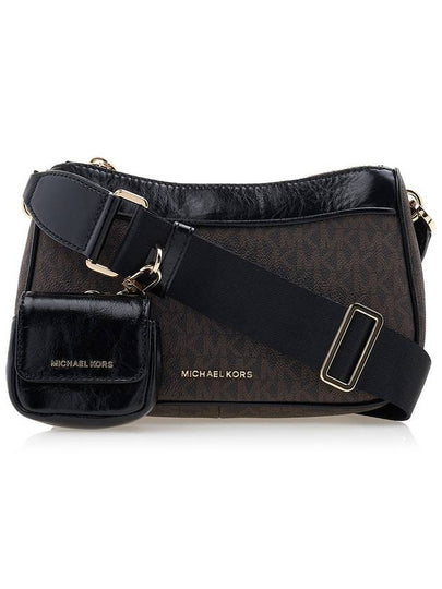 Jet Set Lettering Logo Leather Cross Bag Black Brown - MICHAEL KORS - BALAAN 2