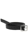 Men's Intrecciato Leather Belt Black - BOTTEGA VENETA - BALAAN 2