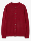 Soft round neck knit cardigan deep red - BLONDNINE - BALAAN 7