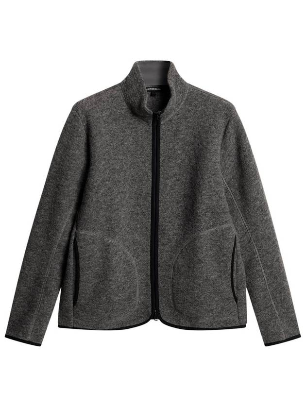 Men's Dustin Wool Fleece Jacket Light Grey Melange - J.LINDEBERG - BALAAN 2