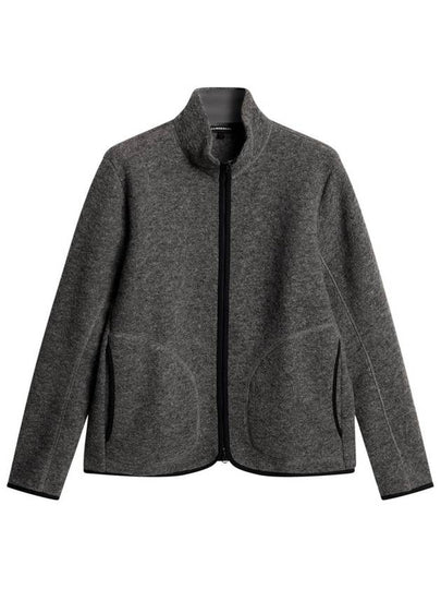 Men's Dustin Wool Fleece Jacket Light Grey Melange - J.LINDEBERG - BALAAN 2