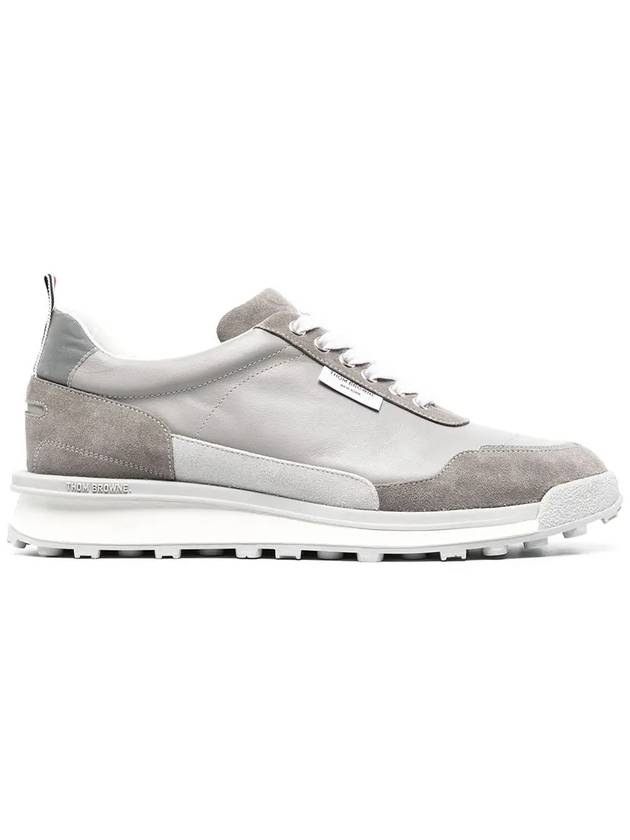 Vitello Alumni Trainer Caprede Low Top Sneakers Grey - THOM BROWNE - BALAAN 3