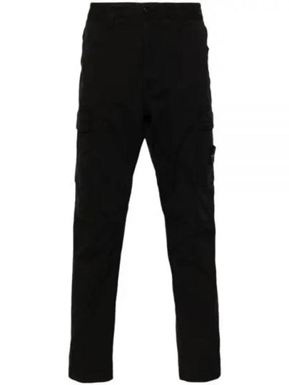 Supima Cotton Twill Stretch TC Straight Pants Black - STONE ISLAND - BALAAN 2