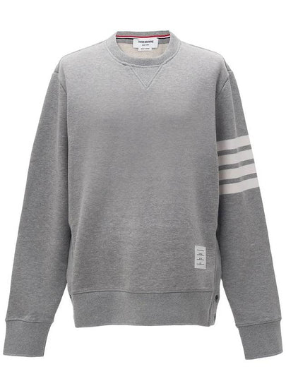 4 Bar Loopback Jersey Sweatshirt Light Grey - THOM BROWNE - BALAAN 2