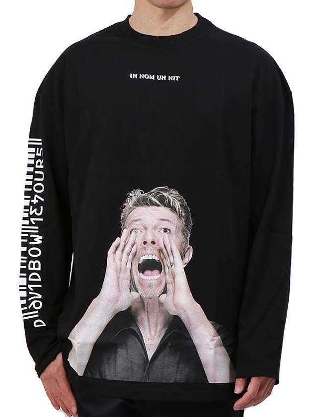 Bowie Scream Barcode Print Long Sleeve T-Shirt Black - IH NOM UH NIT - BALAAN 2