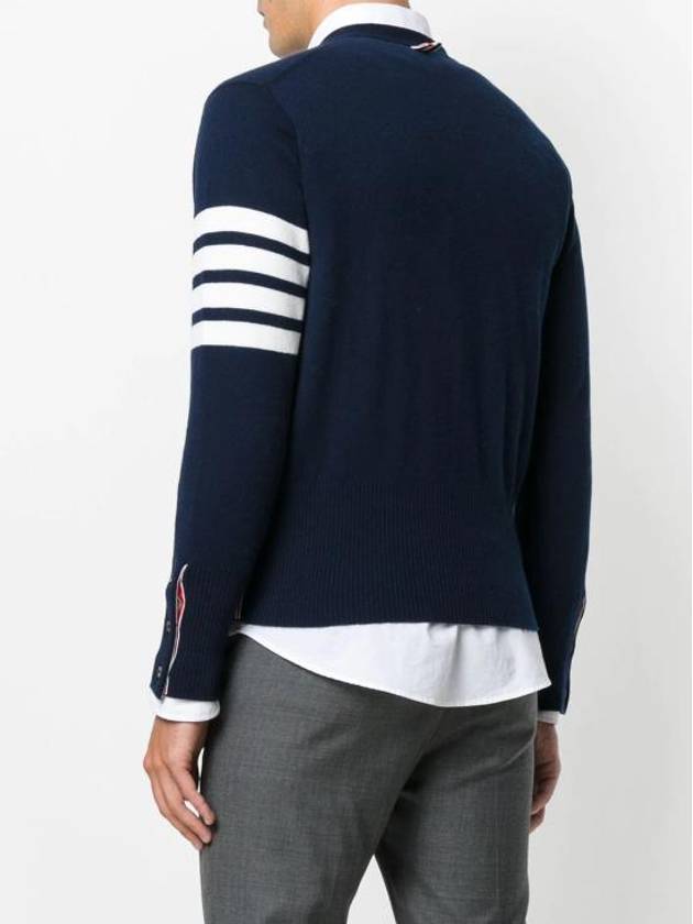 Men's Diagonal Classic Cashmere Cardigan Navy - THOM BROWNE - BALAAN 4