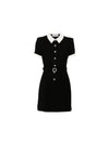 Self portrait crystal button decoration dress AW24 007S B BLACK - ETC - BALAAN 1