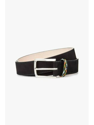 woven loop suede belt black - PAUL SMITH - BALAAN 1