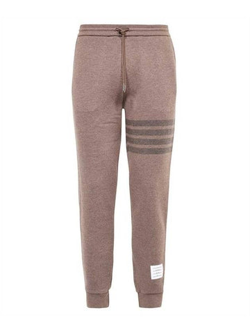 4 Bar Loopback Wool Track Pants Brown - THOM BROWNE - BALAAN 1