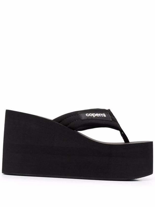 Black Platform Wedge Strap Sandals In Polyurethane Woman - COPERNI - BALAAN 1